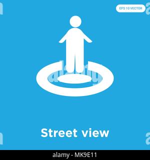 Street view icône vecteur isolé sur fond bleu, signe et symbole Illustration de Vecteur