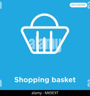 Panier icône vecteur isolé sur fond bleu, signe et symbole Illustration de Vecteur
