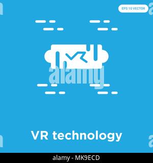 La technologie VR icône vecteur isolé sur fond bleu, signe et symbole Illustration de Vecteur