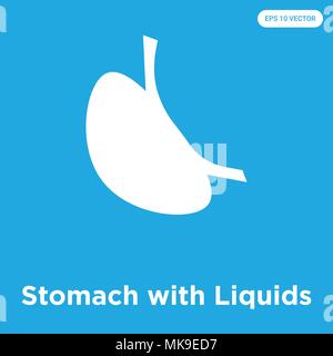 Avec des liquides de l'estomac l'icône vecteur isolé sur fond bleu, signe et symbole Illustration de Vecteur