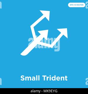 Trident petite icône vecteur isolé sur fond bleu, signe et symbole Illustration de Vecteur