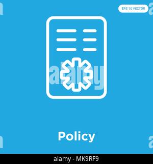 Icône vecteur politique isolé sur fond bleu, signe et symbole Illustration de Vecteur