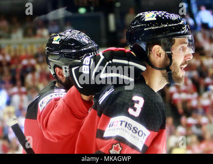 Herning, Danemark. 7 mai, 2018. Joel EDMUNDSON (Canada), Mai 07, 2018 ., Championnat du Monde de Hockey sur glace en 2018, le Canada contre le Danemark, Jyske Bank Boxen, Herning, Danemark/crédit : Wolfgang Fehrmann/ZUMA/Alamy Fil Live News Banque D'Images