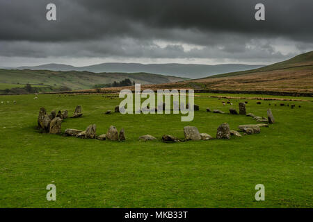 Swinside Stone Circle, près de Pont Duddon, Lake District, Cumbria Banque D'Images