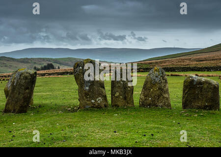 Swinside Stone Circle, près de Pont Duddon, Lake District, Cumbria Banque D'Images