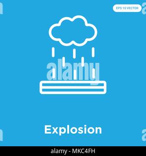 Icône vecteur Explosion isolé sur fond bleu, signe et symbole Illustration de Vecteur