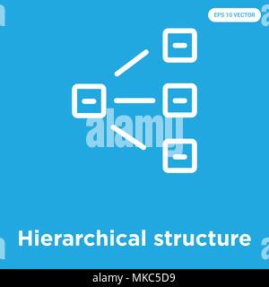 Structure hiérarchique icône vecteur isolé sur fond bleu, signe et symbole Illustration de Vecteur