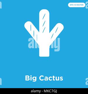 Grande icône vecteur Cactus isolé sur fond bleu, signe et symbole Illustration de Vecteur