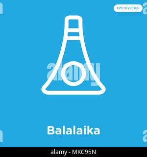 Icône vecteur Balalaika isolé sur fond bleu, signe et symbole Illustration de Vecteur