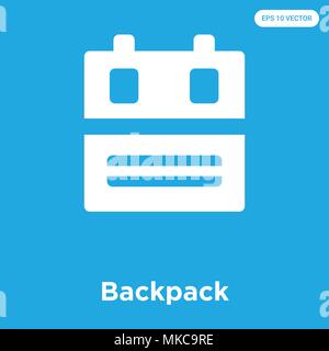 Sac à dos l'icône vecteur isolé sur fond bleu, signe et symbole Illustration de Vecteur