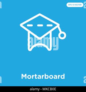 Mortier icône vecteur isolé sur fond bleu, signe et symbole Illustration de Vecteur