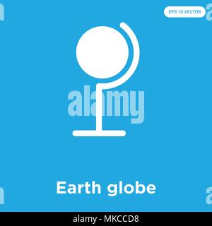 Globe terrestre icône vecteur isolé sur fond bleu, signe et symbole Illustration de Vecteur