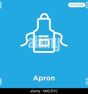 Icône vecteur tablier isolé sur fond bleu, signe et symbole Illustration de Vecteur