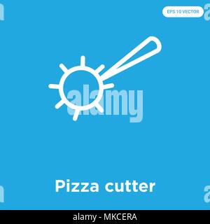 Coupe Pizza icône vecteur isolé sur fond bleu, signe et symbole Illustration de Vecteur