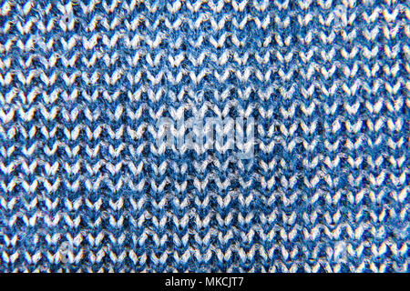 Arrière-plan de l'image de tissu blanc et bleu tissage close-up Banque D'Images