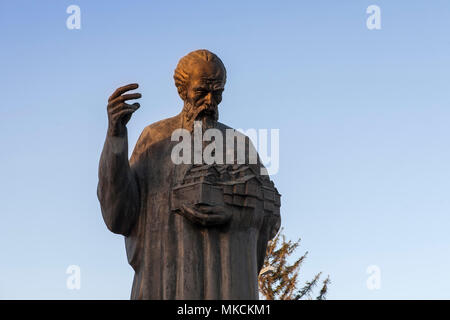 Ohrid, Statue de la Sainte-Barbe Kliment Ohridski, Saint Clément d'Ohrid, Macédoine du Nord, Balkans, Europe de l'est Banque D'Images