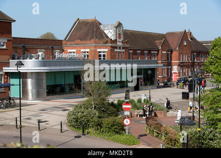 Basingstoke, Hampshire, Angleterre, Royaume-Uni. En 2018. Aperçu de la construction de la gare de Basingstoke Banque D'Images