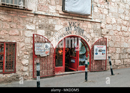 Studio d'art, céramiques arméniennes, la vieille ville, Jérusalem, capitale d'Israël, Asie, Moyen Orient Banque D'Images