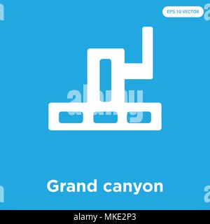 Grand canyon icône vecteur isolé sur fond bleu, signe et symbole Illustration de Vecteur