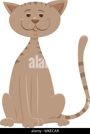 Cartoon Illustration de Funny Animal Chat Beige Mascot Character Illustration de Vecteur