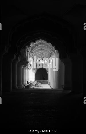 Tirumalai Nayak Palace de couloir, Madurai Banque D'Images