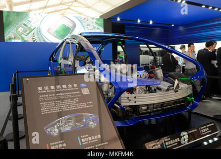 Concept car éclatée sur le stand Aisin, dévoilée lors de l'Auto China 2018 motorshow à Beijing, Chine Banque D'Images