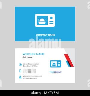 Modèle de conception de carte de micro-ondes, la visite de votre entreprise, vecteur d'identité horizontale moderne Illustration de Vecteur