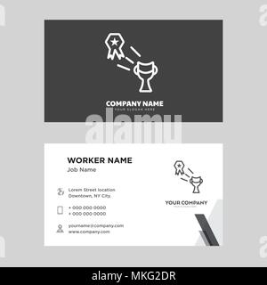 Modèle de conception de carte de trophée, la visite de votre entreprise, vecteur d'identité horizontale moderne Illustration de Vecteur