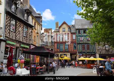 Place Sainte Anne à Rennes France Banque D'Images