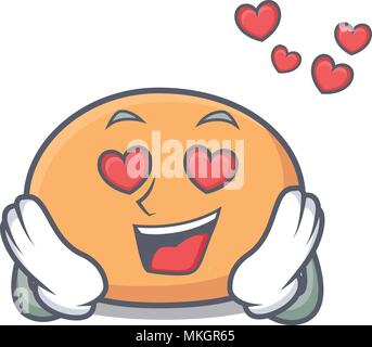 Dans l'amour mochi mascot cartoon style vector illustration Illustration de Vecteur