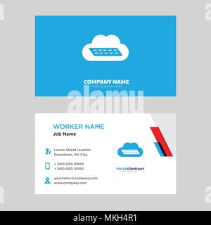 Cloud computing, modèle de conception de carte de visite pour votre entreprise, vecteur d'identité horizontale moderne Illustration de Vecteur