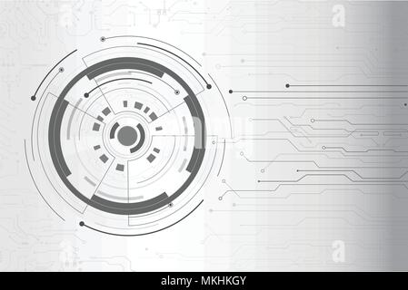 Interface avec hud ligne circuit sur fond gris vector illustration Illustration de Vecteur