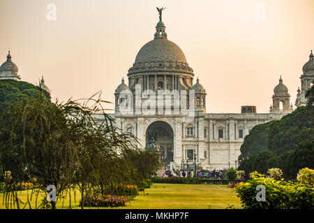 New Delhi - Inde - 28 janvier 2018. Le monument mémorial Victoria est un grand bâtiment de marbre à Kolkata, Bengale occidental, Inde. Banque D'Images