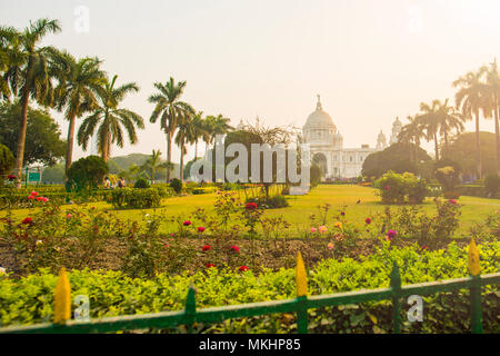 New Delhi - Inde - 28 janvier 2018. Le monument mémorial Victoria est un grand bâtiment de marbre à Kolkata, Bengale occidental, Inde. Banque D'Images