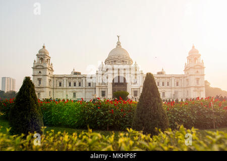 New Delhi - Inde - 28 janvier 2018. Le monument mémorial Victoria est un grand bâtiment de marbre à Kolkata, Bengale occidental, Inde. Banque D'Images