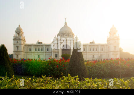 New Delhi - Inde - 28 janvier 2018. Le monument mémorial Victoria est un grand bâtiment de marbre à Kolkata, Bengale occidental, Inde. Banque D'Images