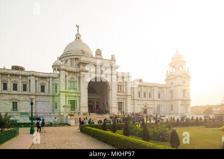 New Delhi - Inde - 28 janvier 2018. Le monument mémorial Victoria est un grand bâtiment de marbre à Kolkata, Bengale occidental, Inde. Banque D'Images