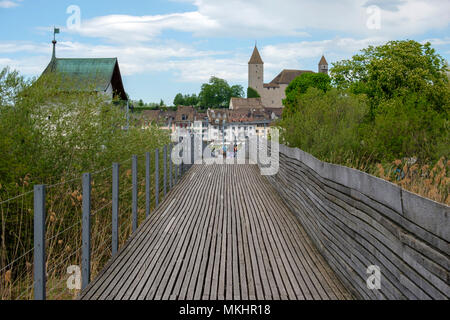 Holzbrücke Rapperswil-Hurden - passerelle en bois de Rapperswill à Hurden Banque D'Images