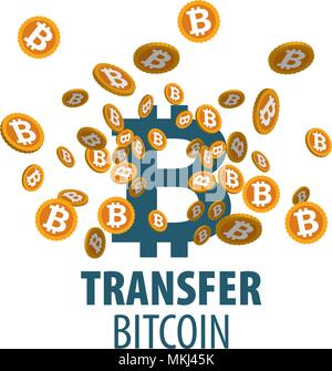 Transfert d'argent bitcoin logo Illustration de Vecteur