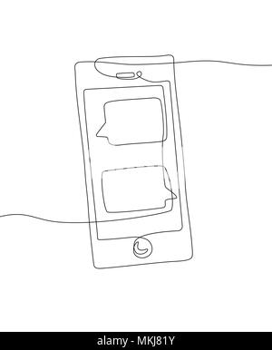 Smartphone - une ligne de style design illustration Illustration de Vecteur