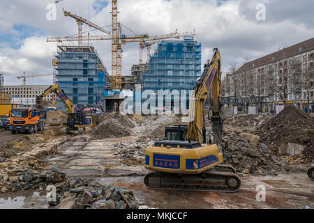 Postplatz, nouvelles constructions, Dresde, Neubebauung Banque D'Images