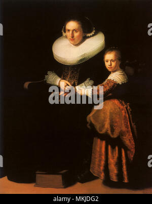 Susanna Van Collen avec sa fille Banque D'Images