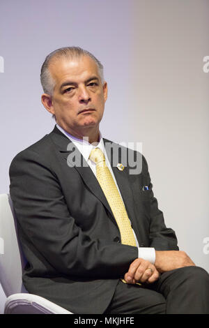 Sao Paulo, Sao Paulo, Brésil. 7 mai, 2018. MARCIO FRANCA, gouverneur de l'Etat de Sao Paulo, assiste à la cérémonie d'ouverture d'APP - Supermarché Trade Show, à l'Expo Center Norte à Sao Paulo, Brésil. Credit : Paulo Lopes/ZUMA/Alamy Fil Live News Banque D'Images