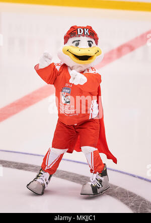 Coupe du Monde de Hockey sur glace 2018, Herning, Mai 07, 2018 Mascot DUCKLY ALLEMAGNE - USA 0-3 Championnats du monde hockey sur glace IIHF 2018 DEB , à Herning, Danemark, 07 mai 2018 © Peter Schatz / Alamy Live News Banque D'Images