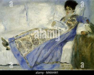 Madame Monet sur un canapé Banque D'Images