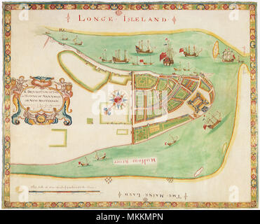 Plan de New Amsterdam. 1664 Banque D'Images