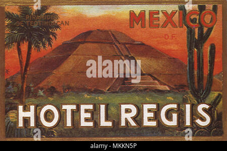 Étiquette de bagages à partir de Mexico Banque D'Images