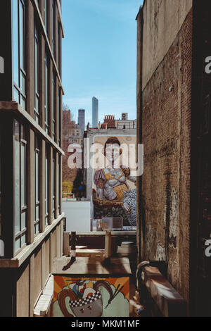 La Highline est une section de la ligne ferroviaire sur le côté ouest de Manhattan, qui constitue un lieu accueillant pour les piétons de marcher, et de l'exercice. Banque D'Images