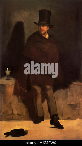 Homme avec verre d'Absinthe Banque D'Images