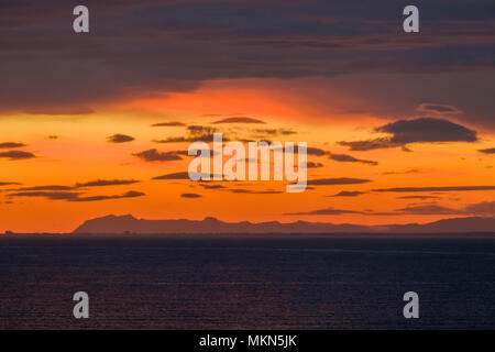 Le coucher du soleil, Seltjarnarnes, Reykjavik, Islande Banque D'Images
